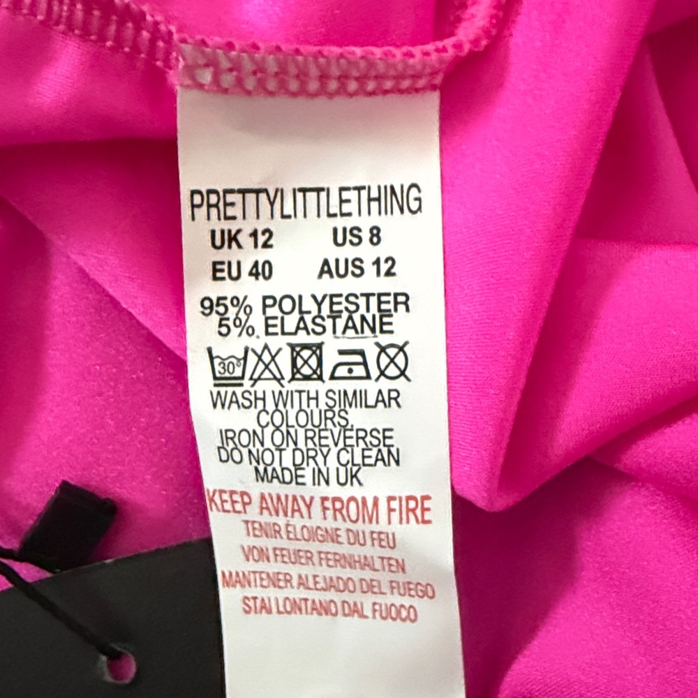 Pretty Little Thing Pink Neon Cycling Shorts Size 8 New With Tag - Picture 11 of 15